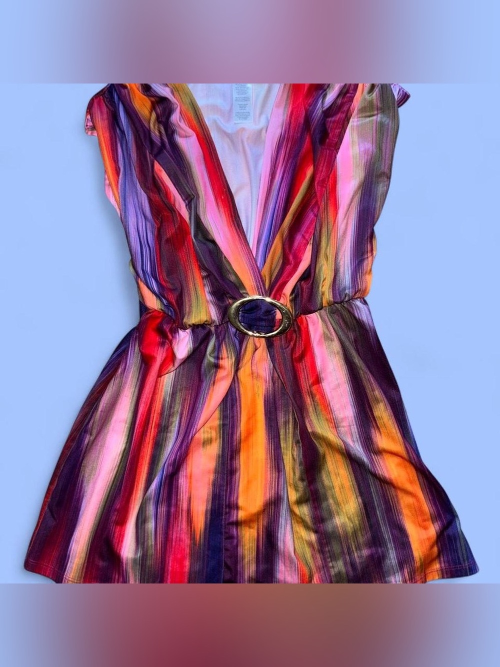 Multicolor Striped V-Neck Blouse